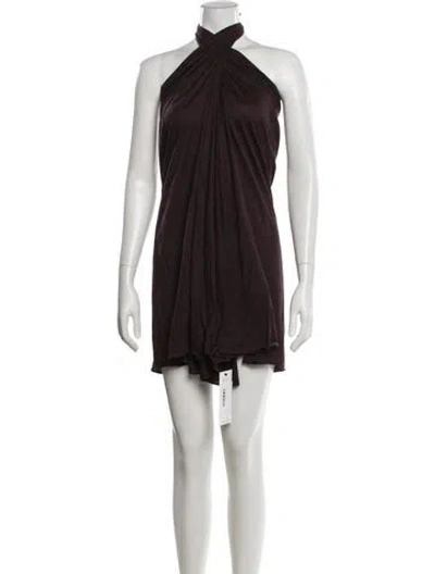 Pre-owned Eres Halterneck Mini Dress In Brown