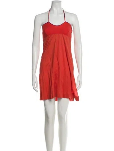 Pre-owned Eres Halterneck Mini Dress In Orange