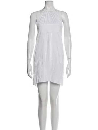 Pre-owned Eres Halterneck Mini Dress In White