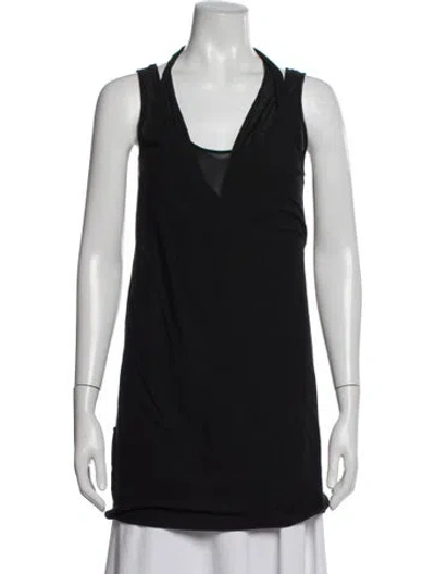 Pre-owned Eres Halterneck Sleeveless Top In Black