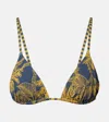 Eres Hamac Printed Bikini Top In Blue