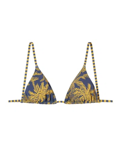 Eres Hamac Printed Triangle Bikini Top In Blue