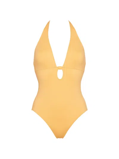 Eres Harmony Cut-out Halterneck Swimsuit In Gold