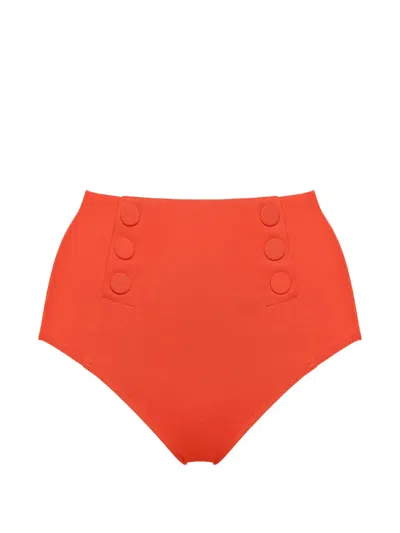 Eres High-waisted Button Detail Bikini Briefs In Orange