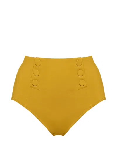 Eres High-waisted Button-detail Bikini Bottoms In Yellow
