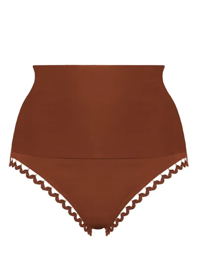 Eres Hit High-waisted Bikini Bottoms In Brown