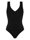 Eres Hold Up V-neck Sophisticated One-piece Swimsuit In Black