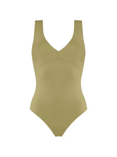 Eres Hold Up V-neck Swimsuit In Green