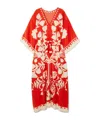 Eres Holi Printed Kaftan In Red
