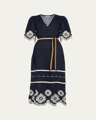Eres Hortense Embroidered Midi Dress In Waterproof