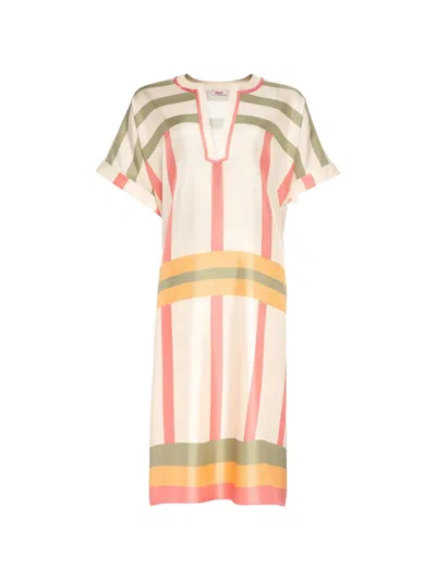 Eres Ice Striped V-neck Beach Dress In Multi