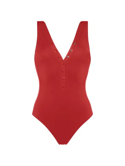 Eres Icône Button-down Swimsuit In Multi