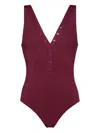 Eres Icône Buttoned Swimsuit In Purple