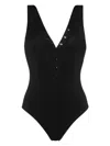 Eres Icone Snap-front One-piece Swimsuit In Black