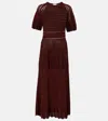 Eres Imaginaire Cotton-blend Maxi Dress In Brown