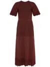 Eres Imaginaire Cotton-blend Maxi Dress In Brown