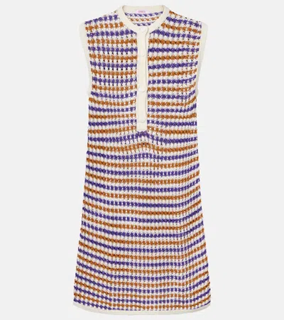 Eres Inedite Open-knit Cotton-blend Minidress In Multi
