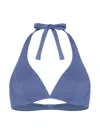 Eres V-neck Halter Neck Bikini Top In Blue