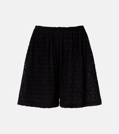 Eres Inoubliable Silk And Cotton Jacquard Shorts In Black