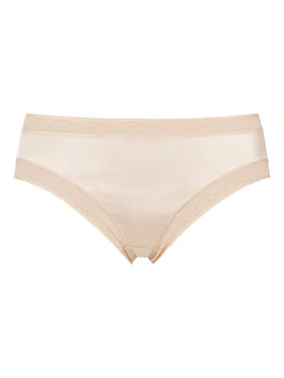 Eres Inspirée Lace-trimmed Briefs In Neutral