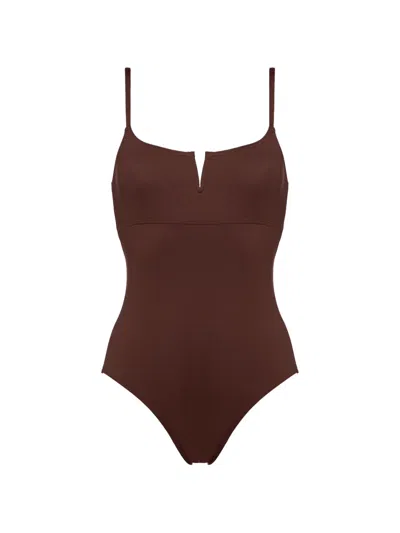 Eres Intense V-neck Swimsuit In Brown