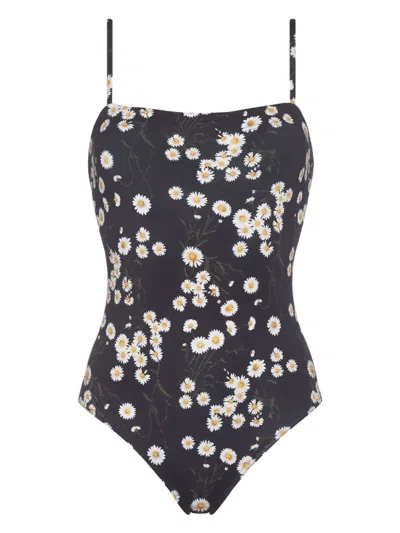 Eres Intensemente Floral-print Swimsuit In Black
