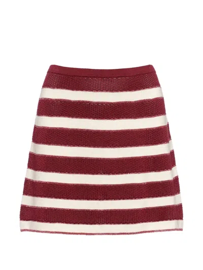 Eres Mini Intervalle Horizontal-stripe Skirt In Red