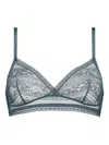 Eres Intriguée Lace-trimmed Triangle Bra In Blue