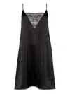 Eres Invisible Lace-insert Silk Nightdress In Black