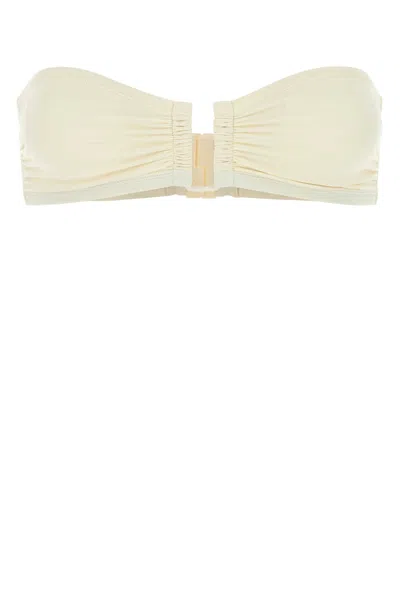 Eres Ivory Stretch Nylon Show Bikini Top In Neutral