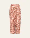 Eres Jaragua Cropped Abstract-print Lounge Pants In Fauve Acajou