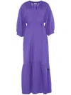 Eres Joie Linen Maxi Dress In Purple