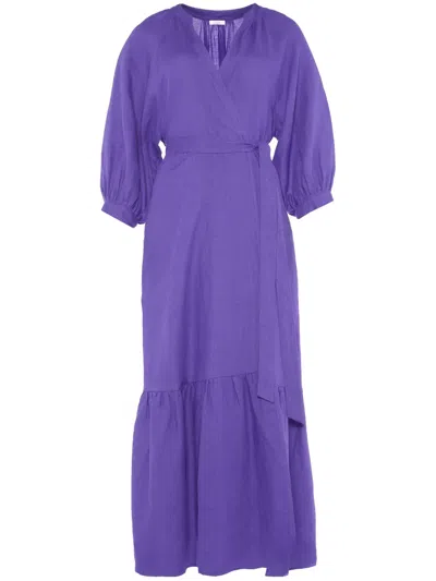 Eres Joie Linen Maxi Dress In Purple