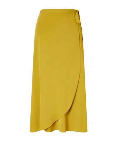Eres Julieta Stretch-jersey Wrap Midi Skirt In Yellow