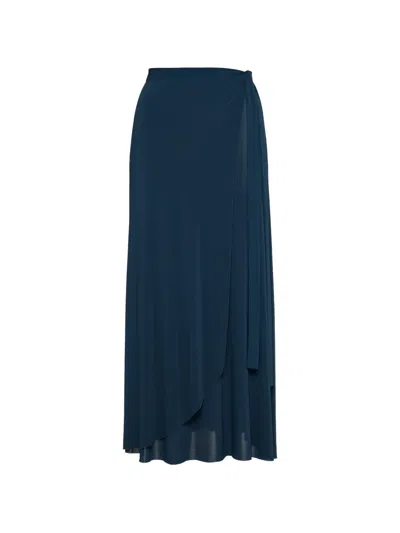 Eres Julieta Stretch-jersey Wrap Midi Skirt In Blue