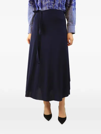Pre-owned Eres Julieta Wrap Midi Skirt In Blue