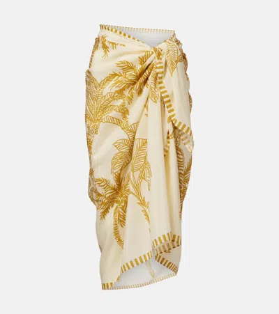 Eres Jungle Printed Cotton And Silk Beach Cover-up In Yellow