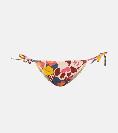 Eres Kaki Printed Bikini Bottoms In Multicoloured