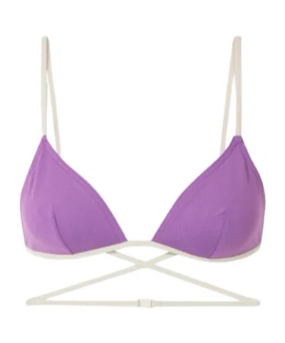 Eres Lilas Karen Two-tone Triangle Bikini Top In Purple