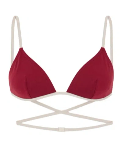 Eres Reinette Karen Two-tone Triangle Bikini Top In Red