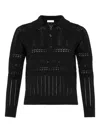 Eres Knitted Polo Top In Black
