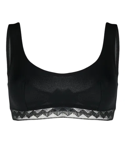 Eres Lace-panel Scoop-neck Bra In Black