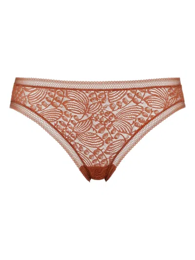 Eres Lace-pattern Briefs In Brown