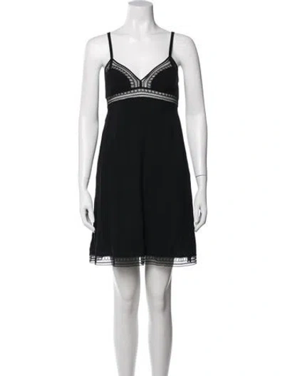 Pre-owned Eres Lace Pattern Crochet Trim Nightgown In Black