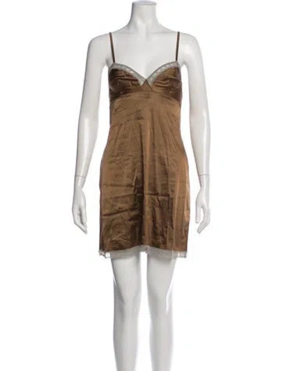 Pre-owned Eres Lace Trim Embellishment Nightgown In Brown