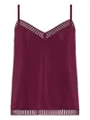 Eres Lace-trimmed Camisole Set In Burgundy