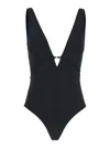 Eres Stretch Nylon Swimsuit Ruched Detailing In Black