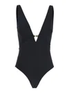Eres Lagon Black Swimsuit With V Neck And Front Tie Closure In Tech Fabric Stretch Woman In Black