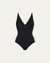 Eres Larcin Deep V Triangle One-piece Swimsuit In Black