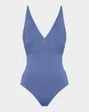 Eres Larcin Deep V Triangle One-piece Swimsuit In Sirene